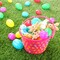6 Pack Easter Baskets for Kids, 8.6" Plastic Easter Bags with Handles, Easter Bucket Bags Filled with Grass, Perfect Theme Party Favors Decorations
